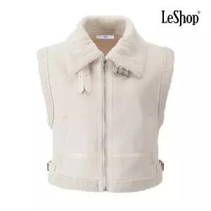 [르샵] 캐주얼 넥 벨티드 비건 무스탕 베스트 (BPAVT014A)