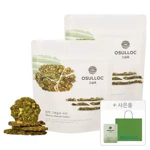 오설록 말차 그래놀라 쿠키 120g, 2개 + 증정(세작 1입, 1개+ 러닝 쇼핑백(소), 1개)