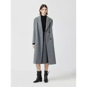 [CC콜렉트](강남점)헤링본 테일러드 세미 더블 롱 코트_C254MSG562