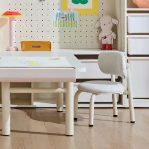 한샘 샘키즈 키즈테이블 스퀘어형+등받이 의자 세트