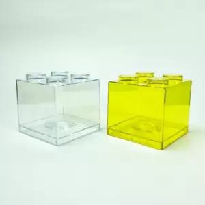 답례품 돼지 미니 블럭 저금통 팬시 투명 사각