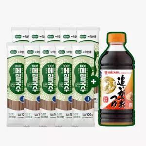 [순솔X미쯔칸] 순솔 100% 메밀국수 100g 10봉 X 미쯔칸 농축쯔유 500ml 소바 세트
