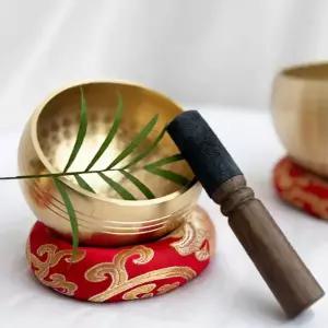 요가 싱잉볼 작은 티벳 핸드메이드 명상 싱잉볼 스트레스 힐링 세트 휴식 소품 악기