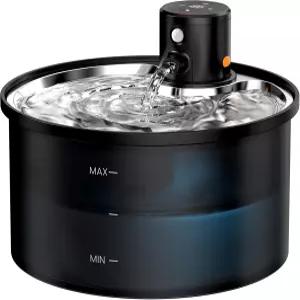 무선 고양이 분수 배터리로 작동하는 - 108온스/3.2리터 자동 반려동물 정수기 충전식 음용 모션 센서가