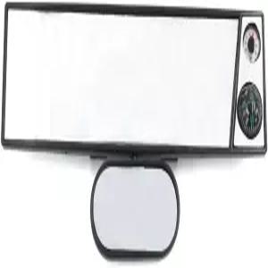 uxcell 자동차 내부 플라스틱 프레임 화이트 글래스 백미러 나침반 온도계 290mm