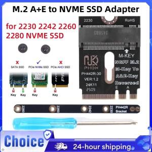 M.2 A+E 타입 NVME SSD 어댑터로 변환 A/E 키 M 키로 PCIE 4.0 라이저 카드 NGFF WIFI 인터페이스 2230 224