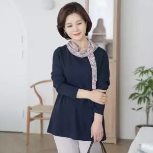 엄마옷 마담4060 터틀스카프블라우스-ZBL2403048-