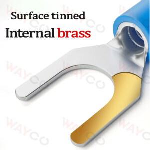 500PCS 포크 절연 와이어 플러그 M6 스페이드 스플 페럴 단자 M5 러그 사전 라이스 압착 커넥터 M4 전기 엔드 케이블