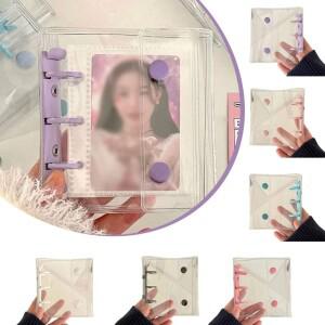 소니식 3인치 루즈리프 투명 포토카드 바인더 3공 더블 버튼 K팝 아이돌 보관  앨범