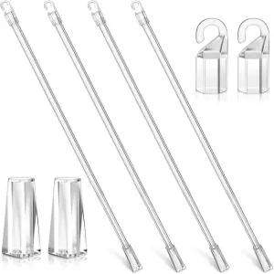 8개의 투명 수직 블라인드 지팡이 스틱 후크 베네치아 교체용 당김봉