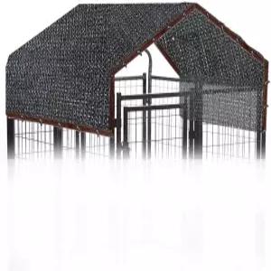 럭스데스크 웨더가드 특대형 올 시즌 도그 런 커버(10x10FT) 케넬 커버 타프 메쉬 그늘막 패널 - 블랙