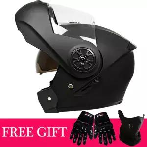바이크 오토바이 반모헬맷 탈부착 가능 내부 선바이저 플립업 헬멧 남여공용 공용 모듈러 장갑과 스카프 포