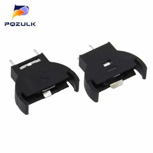 10PCS 검정색 플라스틱 CR2032 3V 반원형 셀 코인 배터리 소켓 홀더 케이스 모듈 박스 수직 인라인 핀