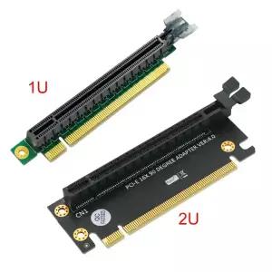 1x PCIe 90도 직각 180도 플랫 삽입 PCI-e PCI Express 16X 확장 라이저 어댑터 카드1U 2U PC 서버용