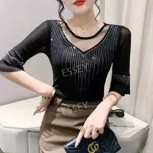 라인 줌바 댄스복상의 에어로빅 블랙 사교 방송 모던 댄스옷 살사 스포츠 무대의상