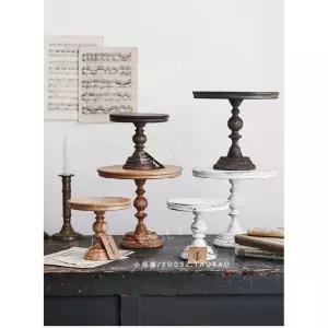 북유럽 접시 인테리어 스탠드 디저트 테이블 핸드메이드 트레이 우드 케이크 빈티지