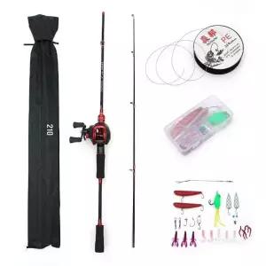 고품질 고피싱 좌핸들 베이트릴 루어 낚싯대세트 오색낚싯줄 (WFKDW1M)