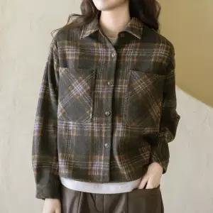 엄마옷 마담4060 내추럴포엠 소프트울체크남방 중년여성 데일리 -ZBL2601002-