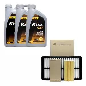 쏘렌토MQ4 가솔린 엔진오일 킥스 G1 5W30 6리터 순정 오일필터 에어필터 세트