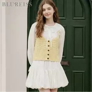 [블루레이스] [2SET]프릴 블라우스+조끼_B6S1BL5011