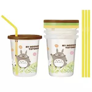 스트로우 텀블러 3개 320ml 토토로식물 1세트 빨대컵 캐릭터빨대컵