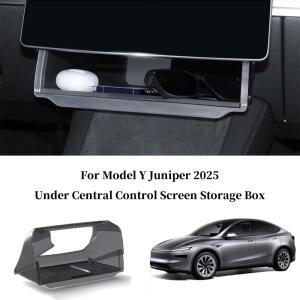 자동차 팔걸이 박스 테슬라 모델 Y 주니퍼 2025 언더 스크린 수납함 히든 디자인 센터 콘솔 정리함 트레이