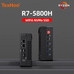TexHoo 미니 포트 PC 게이밍 데스크탑 AMD 최대 7730U 1T R7 컴퓨터 R3 4500U Wifi6 DDR4 32G DP 5400U 네트워크 HD 듀얼