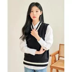 [하프클럽/반에이크]에드 V넥 베스트_OB08VTME02Z