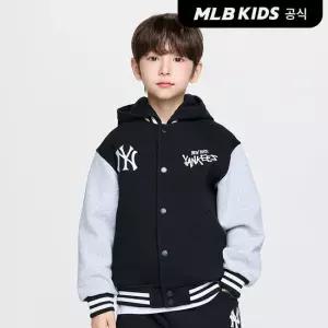 [MLB키즈 공식]26SS 스트릿 바시티 피케 후드 점퍼 NY (Black) 7AJPB0361-50BKS