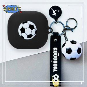 삼성 갤럭시 버드 코어 실리콘 케이스 축구 선물 이어 버드 소프트 보호 헤드폰 커버 펜던트가있는 헤드셋 스킨