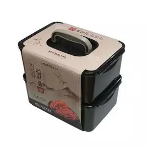 락앤락 김치통 밀폐용기 냉장고 김치 반찬통 용기 3.6L 카키 2P