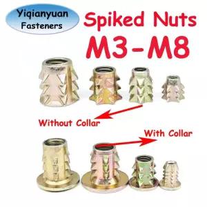 번데기너트 Yiqianyuan M3m4m5m6m8 아연 스파이크 너트 연결 목재 삽입 칼라