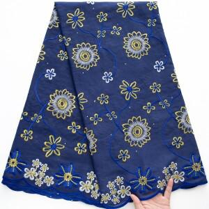 SJD 레이스 스위스 보일 스톤 장식 아프리카 코튼 원단 2025 고 나이지리아 여성 드레스 재봉 4478