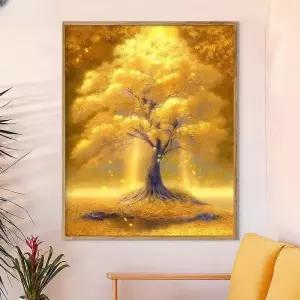 보석십자수 액자형 머니트리 황금 금전수 돈나무 재물