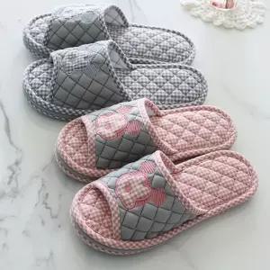 체크패턴 3중쿠션 슬리퍼 실내화 푹신한 학교 겨울용 쿠션감 착화감