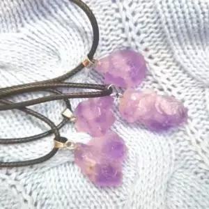 목걸이 퍼플 패션 1P 팬던트 천연석 기념품 우정 보라