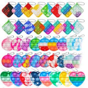 10/30/50Pcs 팝 키 체인 대량 푸시 스트레스 릴리프 어린이를위한 감각 교실 상금 생일 파티 호의