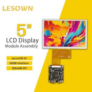LESOWN 5 인치 LCD 화면 800x480 HD IPS TTL 40PIN HD 호환 소형 미니 디스플레이 모듈(카메라 PC용 제어