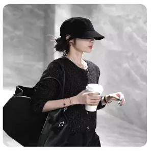 우리가 빅사이즈 여성 스웨이드 플랫햇 승마모자 얼굴이 작아보이는 모자