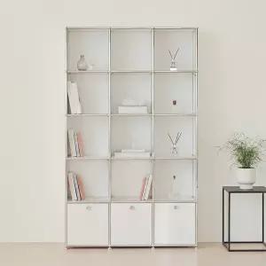 포스트모던 발렌 3X5 미드센츄리 거실 책장 1200 5단 C3 (3도어)