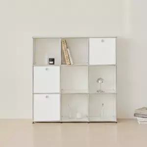 발렌 3X3 미드센츄리 모듈 책장 1200 3단 C3 (3도어)