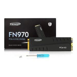 FIKWOT FN970 4TB M.2 2280 PCIE GEN4 X4 NVME 1.4 내부 솔리드 스테이트 드라이브, 방열판 포함 - 최대 속도 7,400MB /S, DRAM 캐시 구성, PS5 SSD 호환