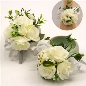 [골드스마일]셀프 조화 꽃 팔찌 결혼식 꽃 팔찌 웨딩 코사지 손목