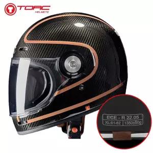 바이크 오토바이 반모헬맷 FOR TORC 카본 파이버 헬멧 T135/T1 풀페이스 커버 레트로 복고풍 엔틱 남여공용