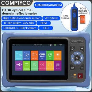 COMPTYCO AUA800UA OTDR 100KM 13101550nm 2422dB 광섬유 반사계 터치스크린 테스터 내장형 VFL OPM OLS