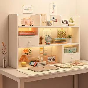 책장 데스크수납 선반 다용도 소형 침실 조립식 다층정리함 원룸용 사무용 이동식