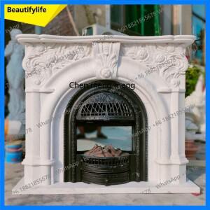 02M 대리석 벽난로 천연 대리석 프랑스식 아치형 거실 벽난로 석재 벽난로