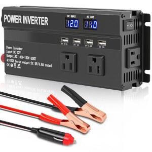또한 1200W 파워 인버터, 고속 충전 2.4A USB 및 3개의 AC 콘센트가 장착된 12V ~ 110V AC 자동차 인버터도 이동, 캠핑, RV, 트럭, 태양광 및 차량 전원에 이상적인 u200B가 필요합니다