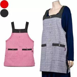 [골드스마일]앞치마 스위치 패턴 도트 포인트 앞단추