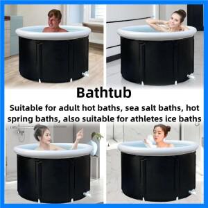 접이식 풍선 목욕통 얼음 욕조 휴대용 냉온수 욕조 대형 성인 샤워 욕조 PVC 소재 블랙 8955
